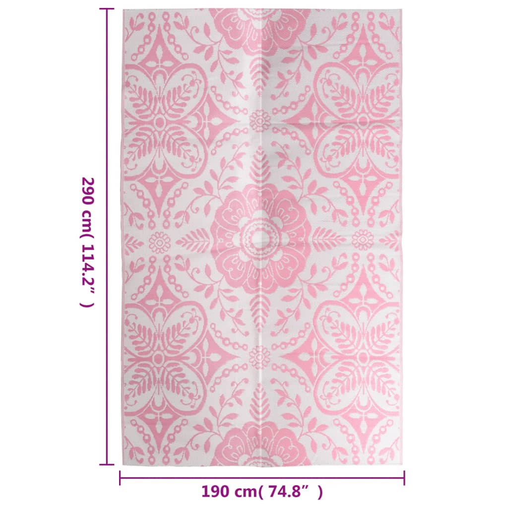 Tappeto da Esterni Rosa 190x290 cm in PP cod mxl 77953