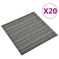 Quadrotte di Moquette 20 pz 5 mÂ² 50x50 cm Antracite a Strisce cod mxl 41824