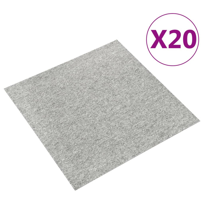 Quadrotte di Moquette 20 pz 5 mÂ² 50x50 cm Grigio Chiaro cod mxl 46481