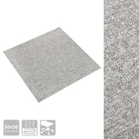 Quadrotte di Moquette 20 pz 5 m² 50x50 cm Grigio Chiaro 147310