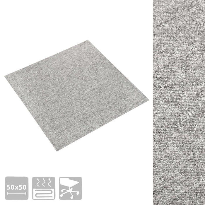 Quadrotte di Moquette 20 pz 5 m² 50x50 cm Grigio Chiaro 147310
