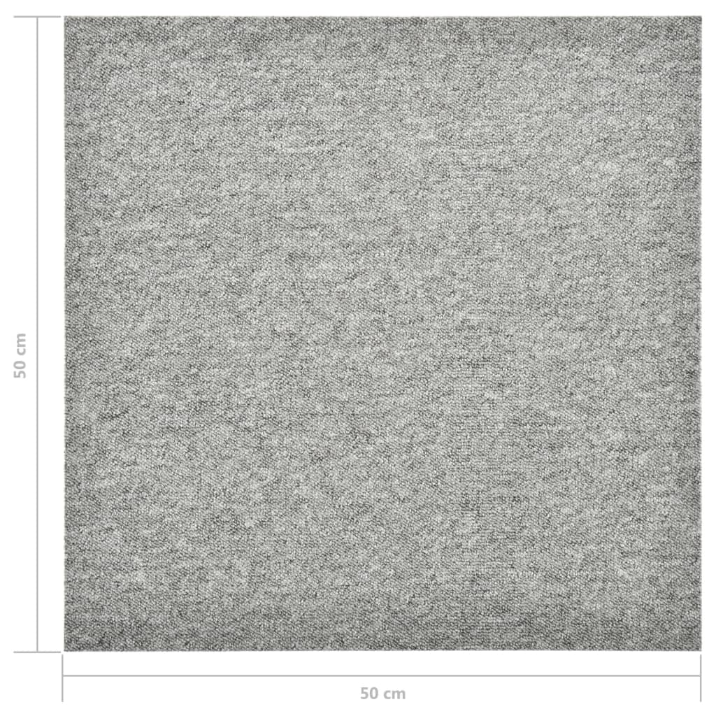 Quadrotte di Moquette 20 pz 5 mÂ² 50x50 cm Grigio Chiaro cod mxl 46481
