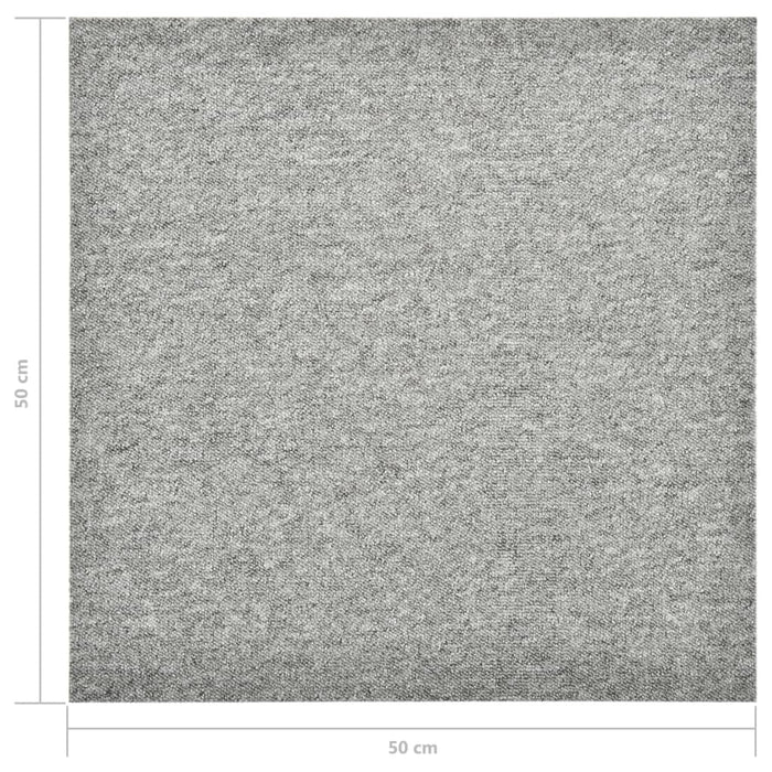 Quadrotte di Moquette 20 pz 5 mÂ² 50x50 cm Grigio Chiaro cod mxl 46481