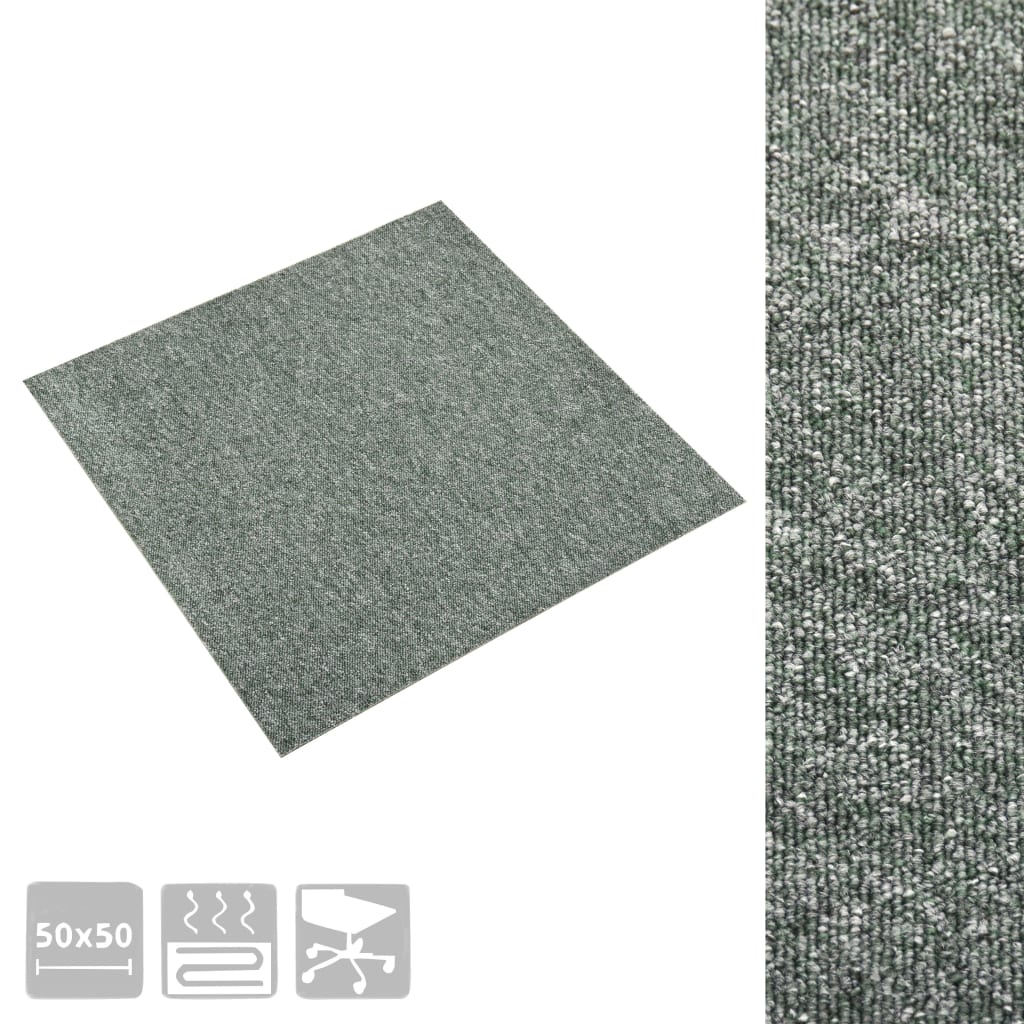 Quadrotte di Moquette 20 pz 5 mÂ² 50x50 cm Verdi