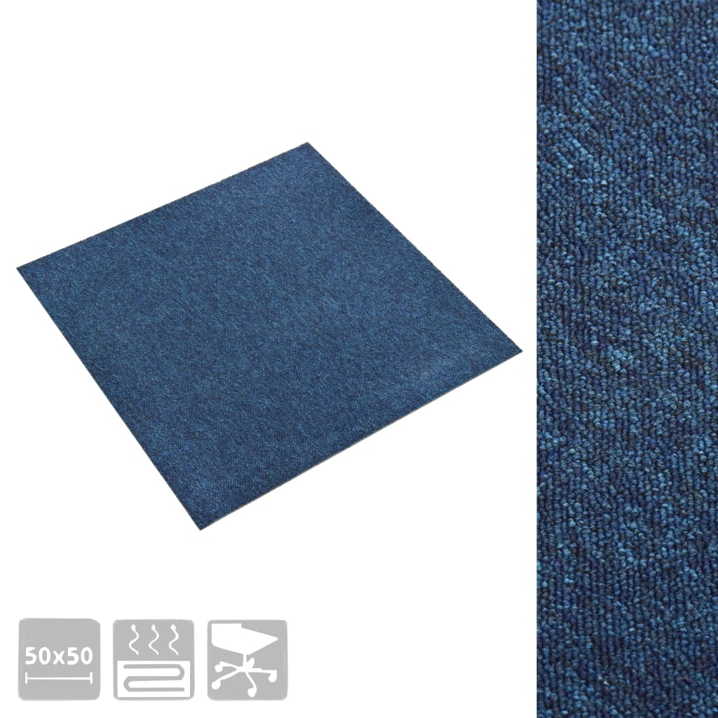Quadrotte di Moquette 20 pz 5 mÂ² 50x50 cm Blu Scuro cod mxl 49550