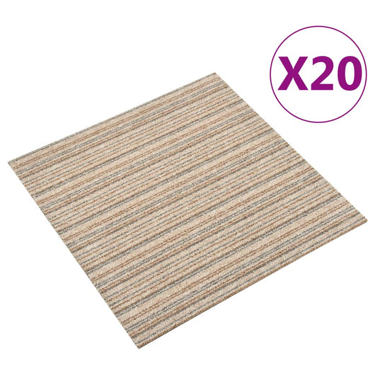 Quadrotte di Moquette 20 pz 5 mÂ² 50x50 cm Beige a Strisce