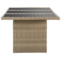 Tavolo da Giardino Marrone 200x100x74 cm in Vetro e Polyrattan cod mxl 34141