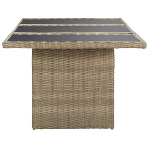 Tavolo da Giardino Marrone 200x100x74 cm in Vetro e Polyrattan cod mxl 34141