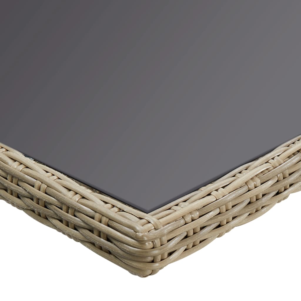 Tavolo da Giardino Marrone 200x100x74 cm in Vetro e Polyrattan cod mxl 34141