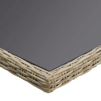 Tavolo da Giardino Marrone 200x100x74 cm in Vetro e Polyrattan cod mxl 34141
