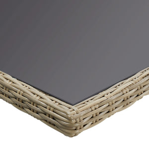 Tavolo da Giardino Marrone 200x100x74 cm in Vetro e Polyrattan 310141