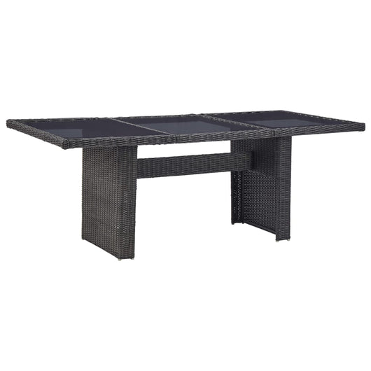 Tavolo da Giardino Nero 200x100x74 cm in Vetro e Polyrattan cod mxl 34316