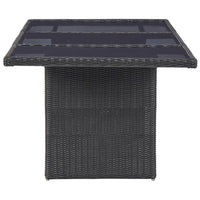 Tavolo da Giardino Nero 200x100x74 cm in Vetro e Polyrattan 310145