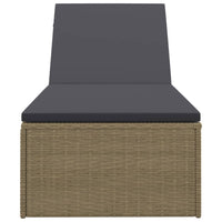 Lettino Prendisole in Polyrattan Marrone e Grigio Scuro cod mxl 23064