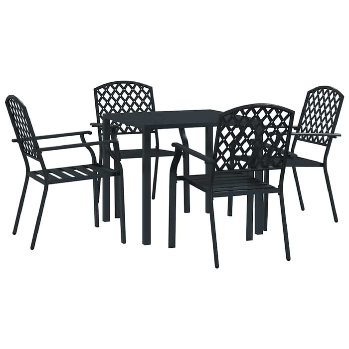 Sedie da Esterno 4 pz Design a Rete in Acciaio Nero cod mxl 43328