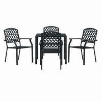 Sedie da Esterno 4 pz Design a Rete in Acciaio Nero cod mxl 43328