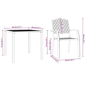 Sedie da Esterno 4 pz Design a Rete in Acciaio Antracite 310156
