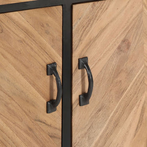 Credenza-Buffet-Armadio da cucina 120x30x75 cm in Legno Massello di Acacia 801782