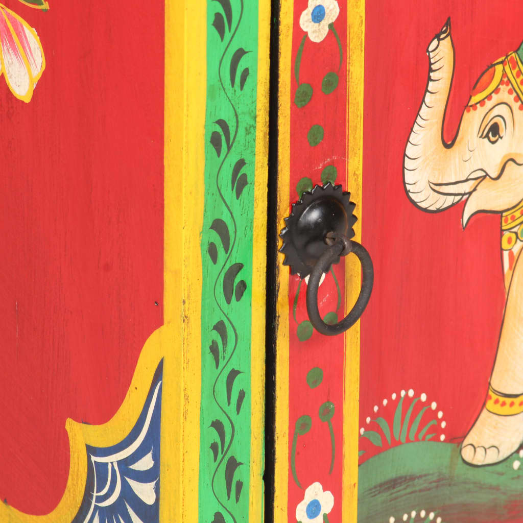 Credenza Alta Dipinta a Mano 40x30x120 cm in Massello di Mango 323537