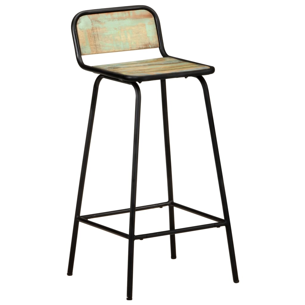 Sgabelli da Bar 4 pz Legno Massello di Recupero cod mxl 66376