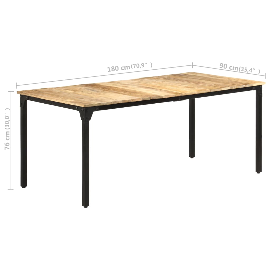 Tavolo da Pranzo 180x90x76 cm in Legno di Mango Grezzo 321975