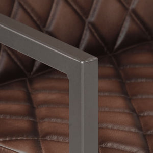 Sedie da Pranzo a Sbalzo 2 pz Marroni in Vera Pelle 321845