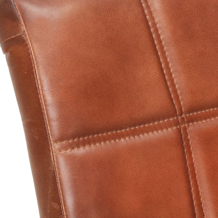 Sedie da Pranzo a Sbalzo 2 pz Marroni in Vera Pelle 321851