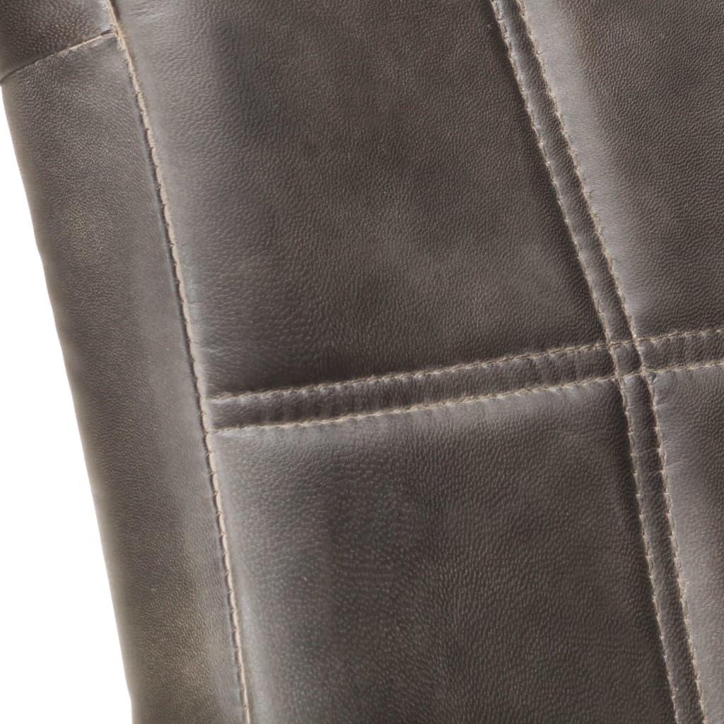 Sedie da Pranzo a Sbalzo 2 pz Grigie in Vera Pelle 321854