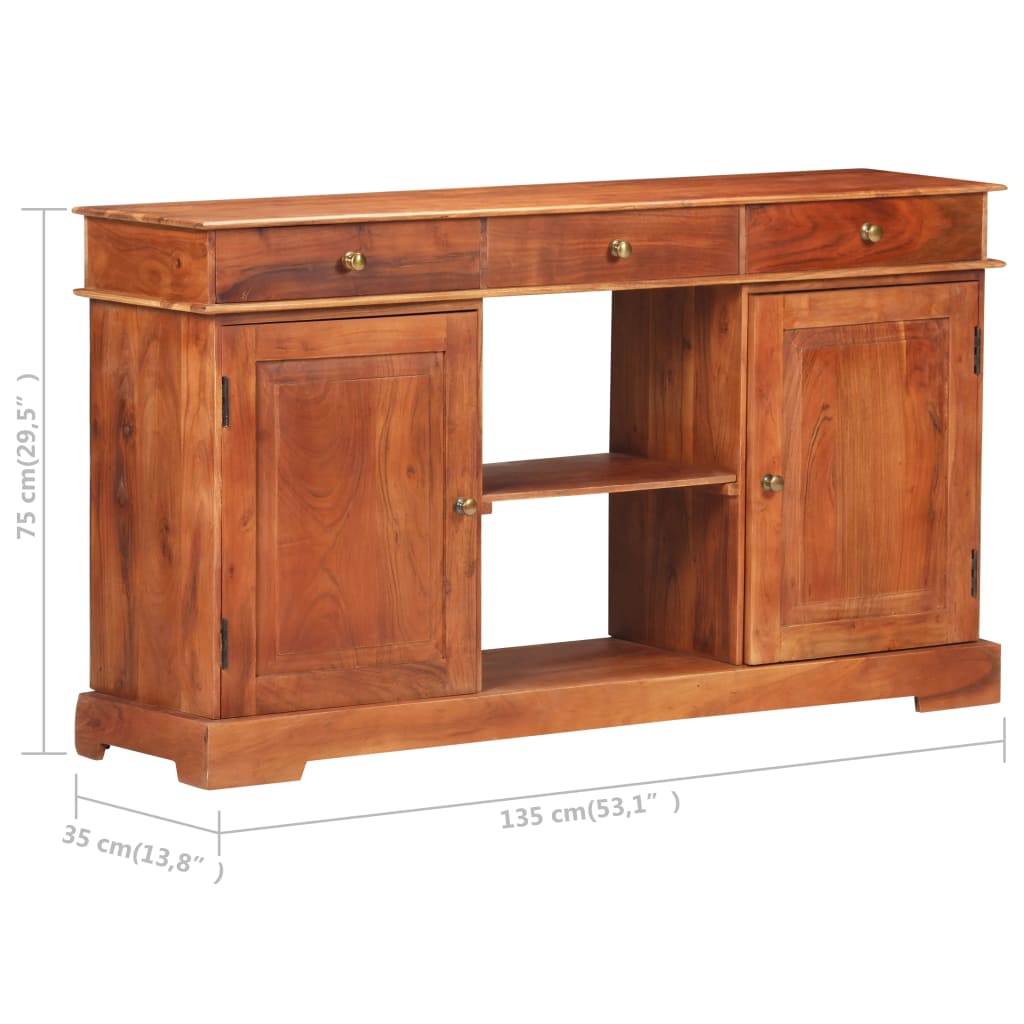 Credenza 135x35x75 cm in Legno Massello di Acacia 323543