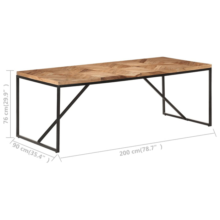 Tavolo da Pranzo 200x90x76 cm Legno Massello di Acacia e Mango 323554