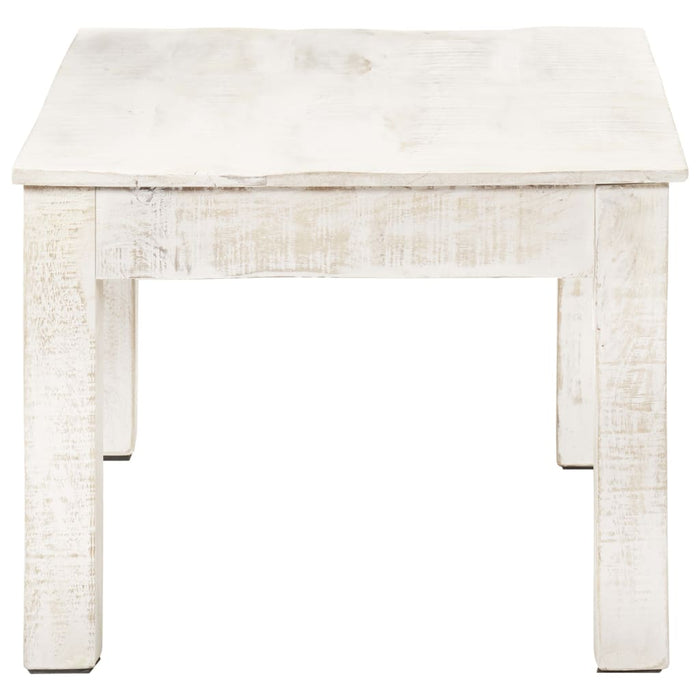 Tavolino da Salotto Bianco 110x60x45 cm in Massello di Mango 323555