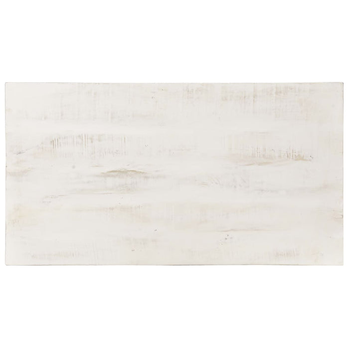 Tavolino da Salotto Bianco 110x60x45 cm in Massello di Mango 323555