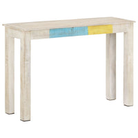Tavolo Consolle Bianco 115x35x77 cm in Legno di Mango Grezzo 323556