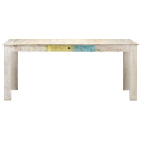 Tavolo da Pranzo Bianco 180x90x76 cm in Legno Massello di Mango 323558