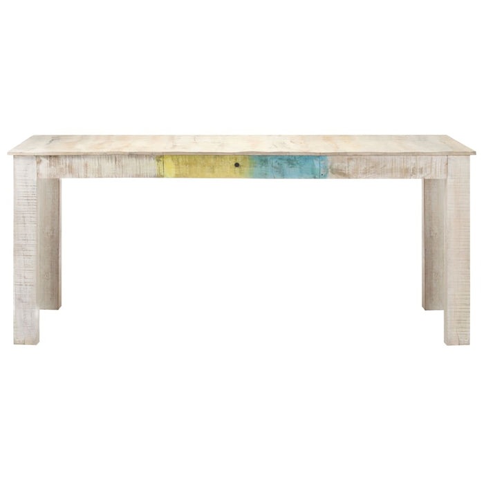 Tavolo da Pranzo Bianco 180x90x76 cm in Legno Massello di Mango 323558