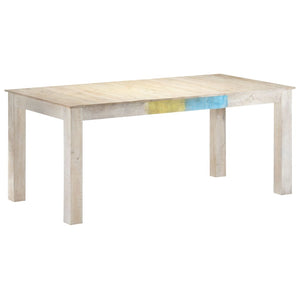 Tavolo da Pranzo Bianco 180x90x76 cm in Legno Massello di Mango 323558