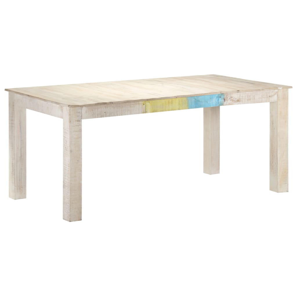 Tavolo da Pranzo Bianco 180x90x76 cm in Legno Massello di Mango 323558