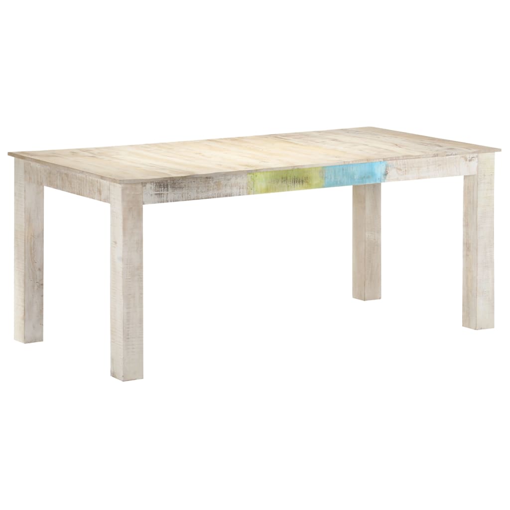 Tavolo da Pranzo Bianco 180x90x76 cm in Legno Massello di Mango 323558
