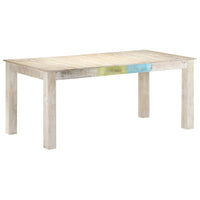 Tavolo da Pranzo Bianco 180x90x76 cm in Legno Massello di Mango 323558