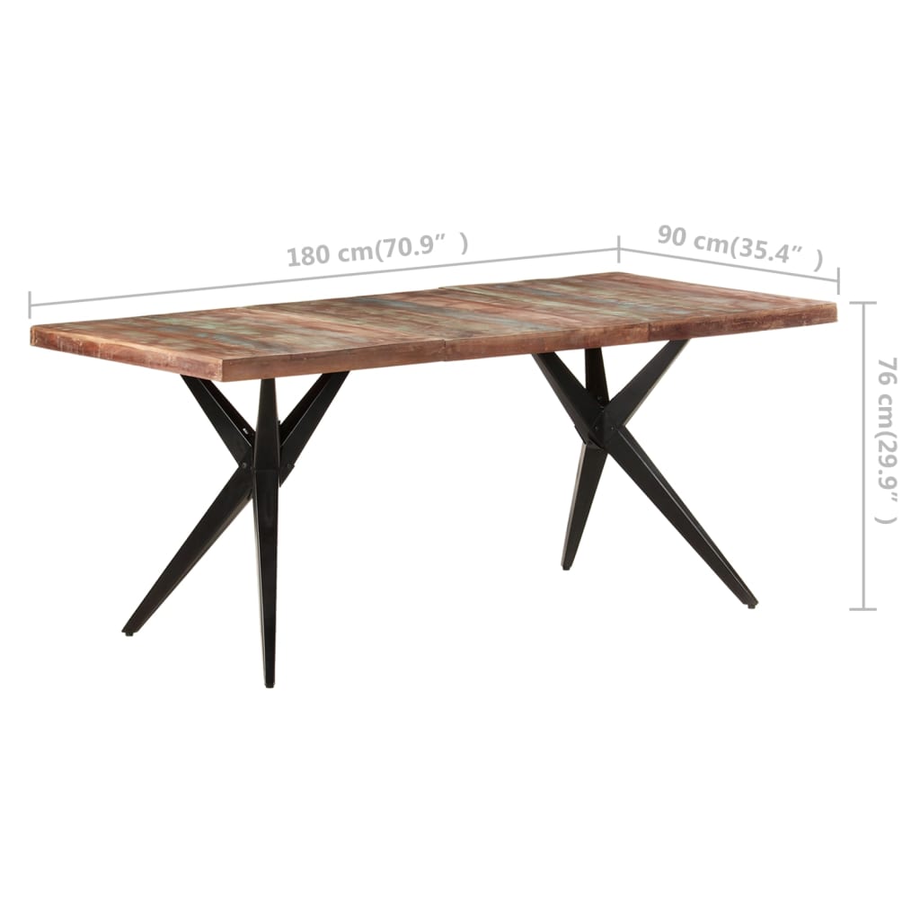 Tavolo da Pranzo 180x90x76 cm in Legno Massello di Recupero 323570