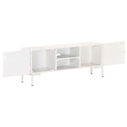 Mobile Porta TV-Mobile per TV-Credenza TV Bianco 115x30x46cm in Legno Massello di Mango