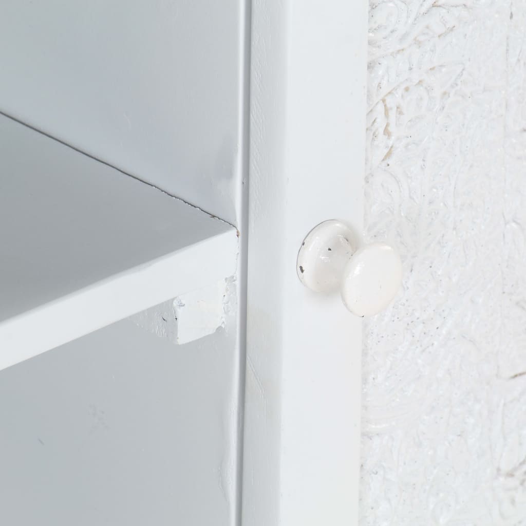 Mobile Porta TV-Mobile per TV-Credenza TV Bianco 115x30x46cm in Legno Massello di Mango