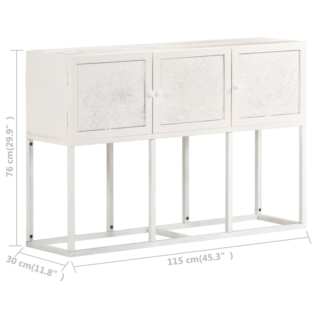 Credenza-Buffet-Armadio da cucina 115x30x76 cm in Legno Massello di Mango 650858