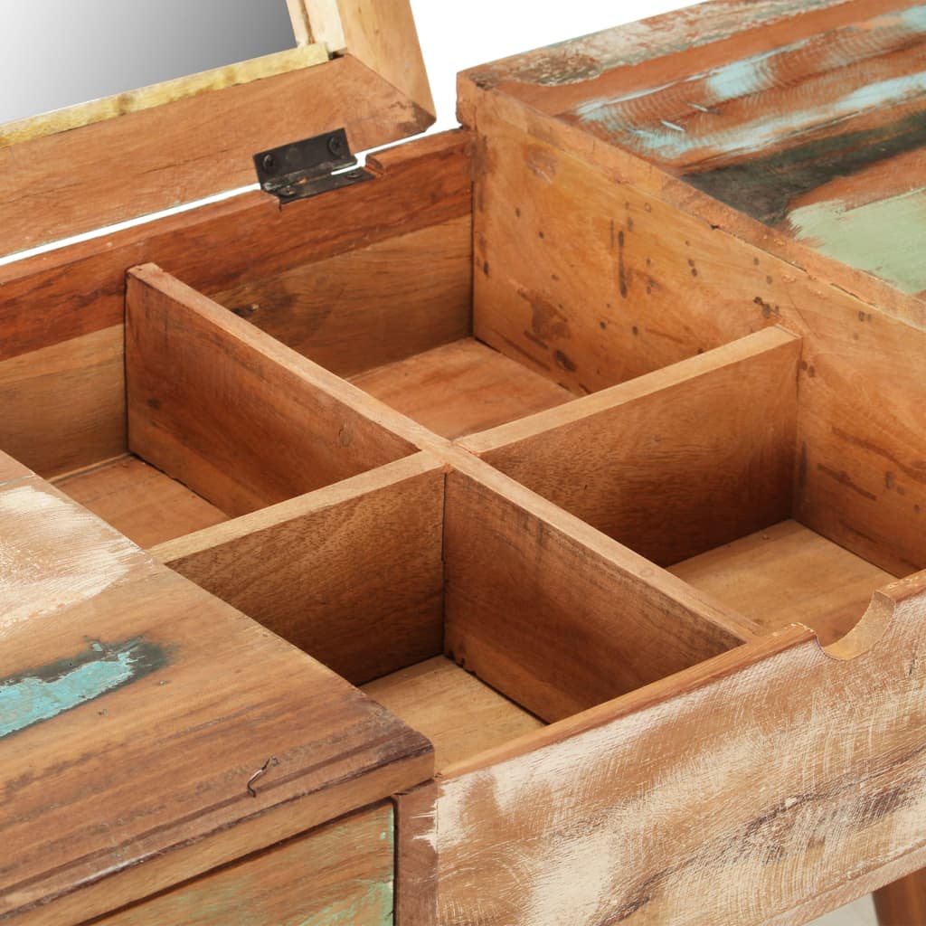 Tavolo da Trucco con Specchio-Tavolo da Vanit¨¤ 112x45x76 cm Massello di Recupero