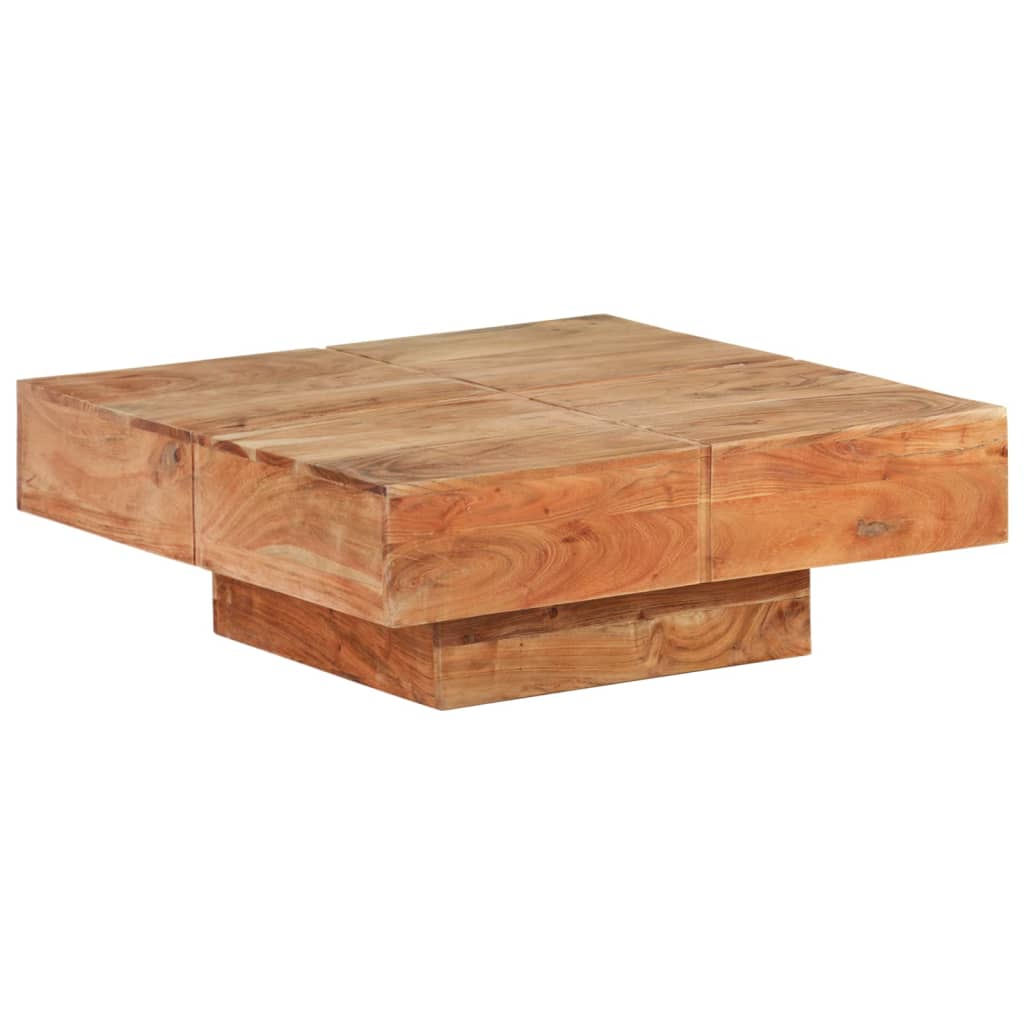 Tavolino da Salotto 80x80x28 cm in Legno Massello di Acacia 323593
