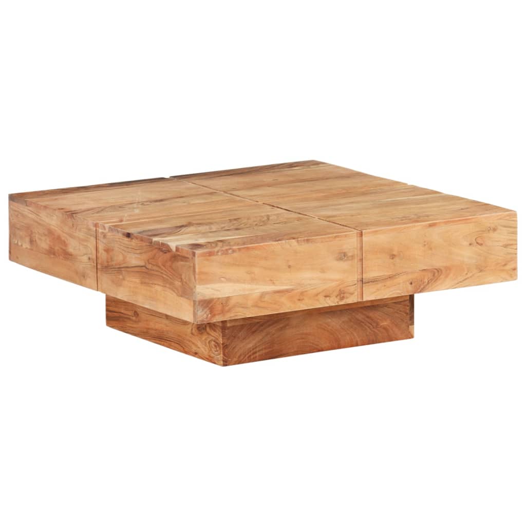 Tavolino da Salotto 80x80x28 cm in Legno Massello di Acacia 323593