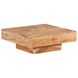 Tavolino da Salotto 80x80x28 cm in Legno Massello di Acacia 323593