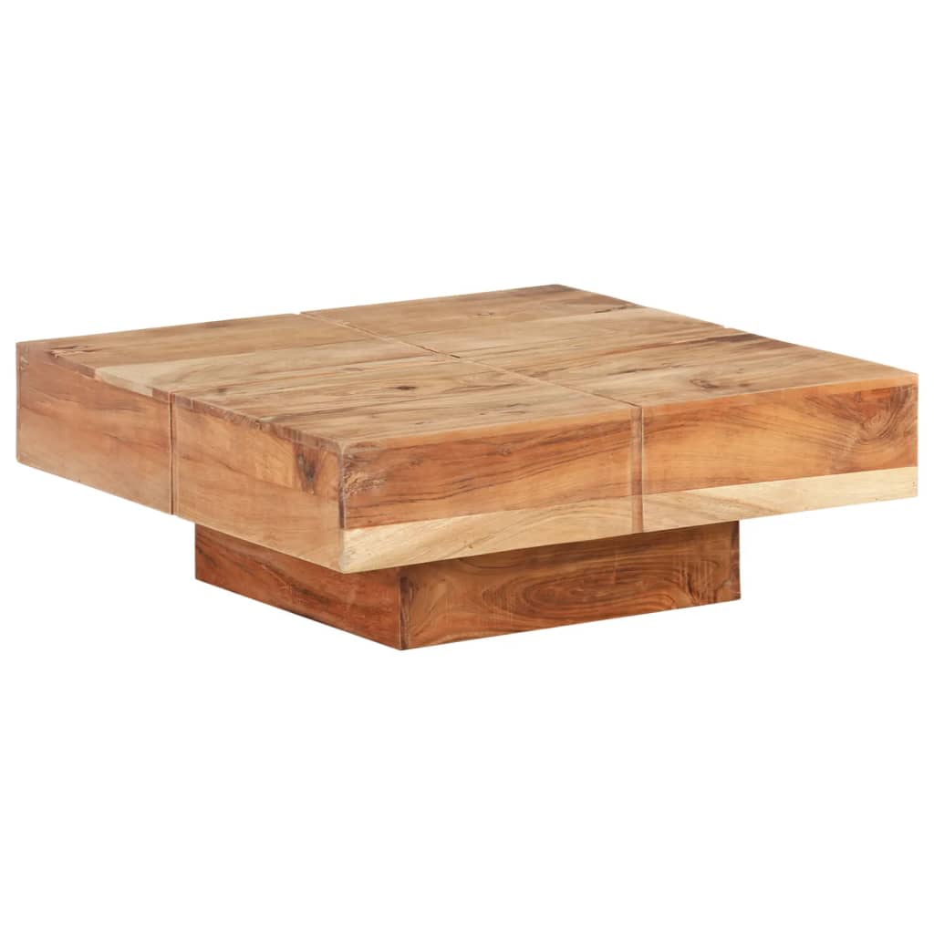 Tavolino da Salotto 80x80x28 cm in Legno Massello di Acacia 323593