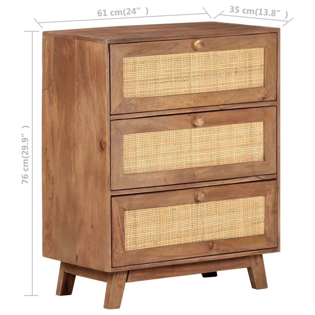 Credenza 61x35x76 cm in Legno Massello di Mango cod mxl 19221