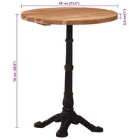 Tavolino da Bistrot Ø60x76 cm in Legno Massello di Acacia 321088